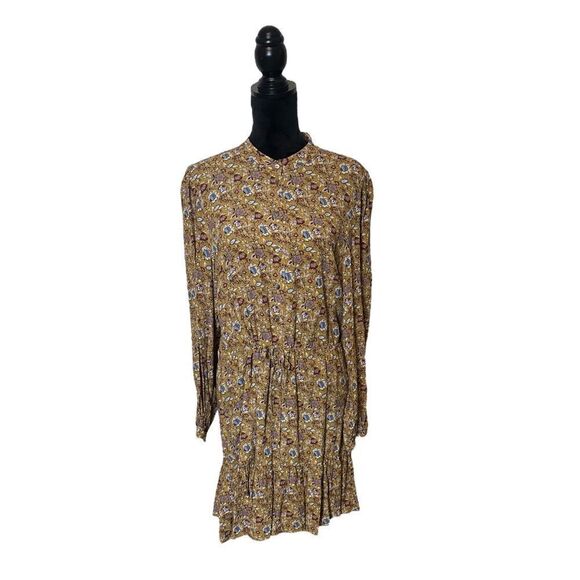 Rebecca Minkoff Helen Floral Dress in Golden Yellow Size Medium NWT - Picture 4 of 16